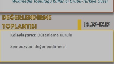 Sempozyumun kapanış ve değerlendirme oturumuna başlıyoruz. 
Sempozyumun genel bir değerlendirmesi, öneriler, eleştiriler ve bu etkinliğin geleceğinden beklentilerimizi tartışıyoruz.