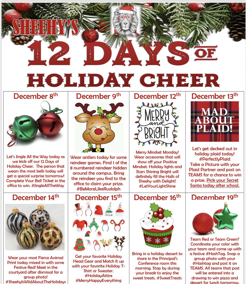PrincipalGadson's tweet photo. How will you spread Holiday Cheer with your staff this December? #JoyfulLeadership #Culture #PrincipalFun 🎄❤️💚 https://t.co/eMcPbSbbG9