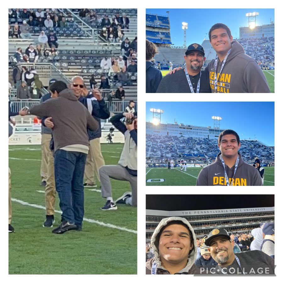 A great time yesterday at <a href="/PennStateFball/">Penn State Football</a> and a great win! Thanks <a href="/CoachDScott1/">Coach Scott</a>, <a href="/CoachTrautFB/">Phil Trautwein</a>, <a href="/knnysndrs/">Kenny Sanders</a>, <a href="/CoachStubbs/">Taylor Stubblefield</a>,  and <a href="/coachjfranklin/">James Franklin</a> for a great day, hospitality and conversations! #WEARE 🔵⚪️ <a href="/DELRANFOOTBALL/">DHS FOOTBALL</a>