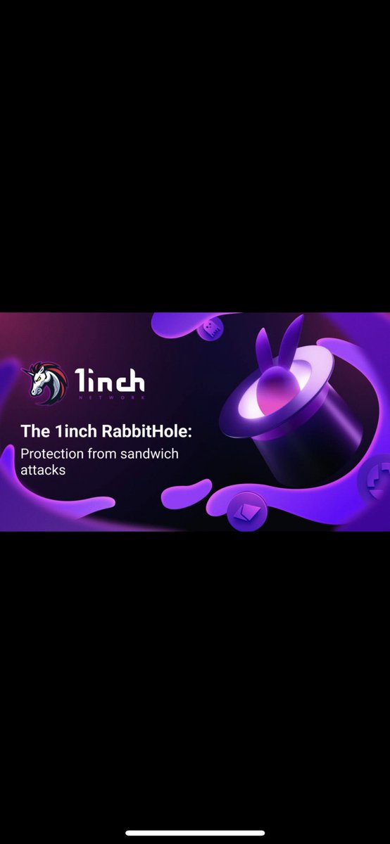 lovattozucci's tweet photo. 🐴 #1inch has introduced the 1inch RabbitHole, a brand new feature that aims to protect 🦊 #MetaMask users swapping on 1inch from sandwich attacks.

 @1inch  @binance https://t.co/a1tlosTD4R
