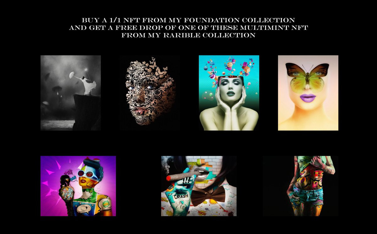 erikbrede's tweet photo. Free drop of a multi-mint edition from rarible when you buy a 1/1 #raredigital #nftart
@foundation
#nft #NFTGiveaway #NFTCommuntiy #NFTCommmunity #nftcollector #nftcollectors #NFTcollections
https://t.co/QA8gH01hlI https://t.co/grb0pNwnCH