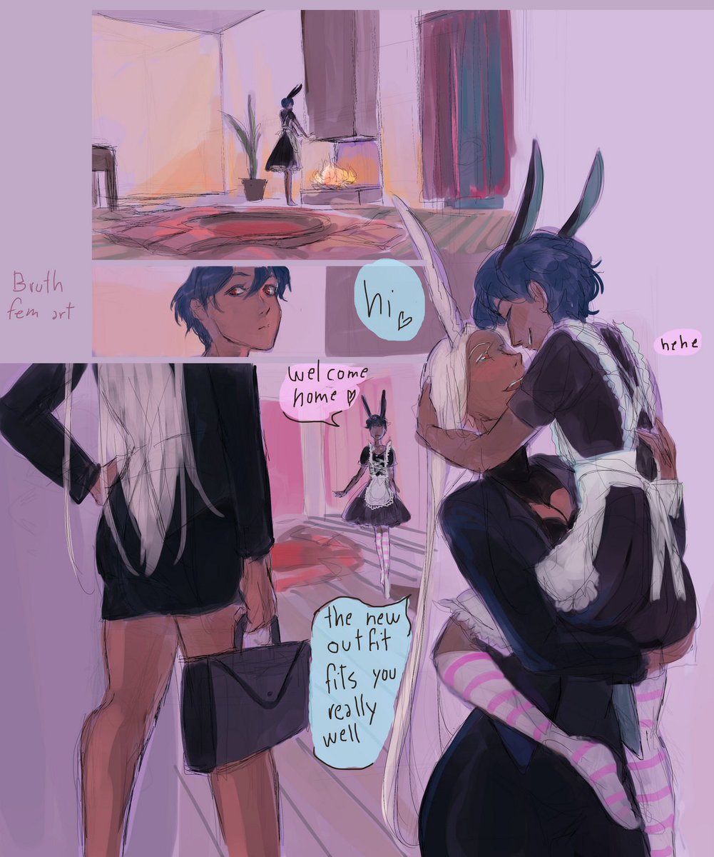ArtBruth's tweet photo. Carrotcake p 1 #femdom #maid #couple #suboy #femboy https://t.co/9xEGZLYhb9