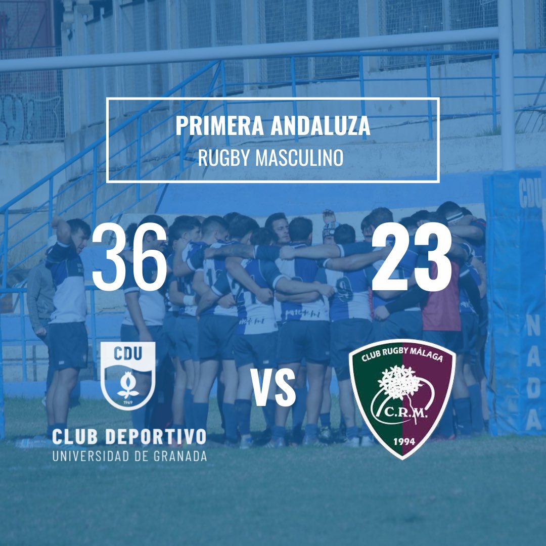 DeportesUGR's tweet photo. ✅ Resultado #rugbyugr
Este fin de semana ha jugado nuestro equipo de rugby en casa 🆚 @clubrugbymalaga
Victoria 3️⃣6️⃣-2️⃣3️⃣ en la jornada de recuperación
🔥 ¡A por el siguiente!
💙 ¡Enhorabuena a todos! 💙
#cdugr #rugby https://t.co/V7DSn3c42a