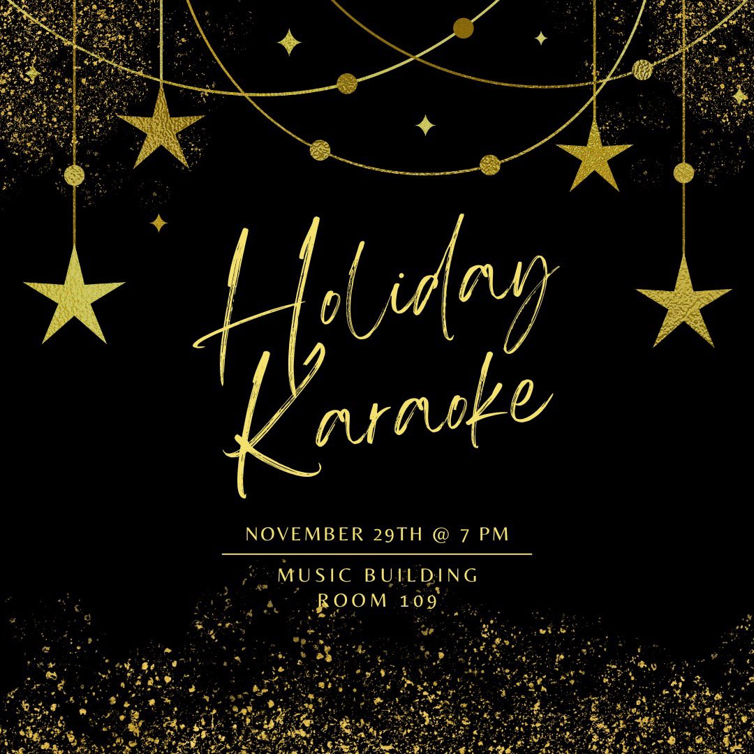 BMCKSU's tweet photo. Welcome back, Owls! Want an evening of fun, laughter, and relaxation before finals? 👀 Join us for Holiday Karaoke this Tuesday, November 29th at 7 PM in Music Building Room 109! 🤩🎤❄️

Bring a friend! See y’all there! 😊 https://t.co/iwS5LkPRNp