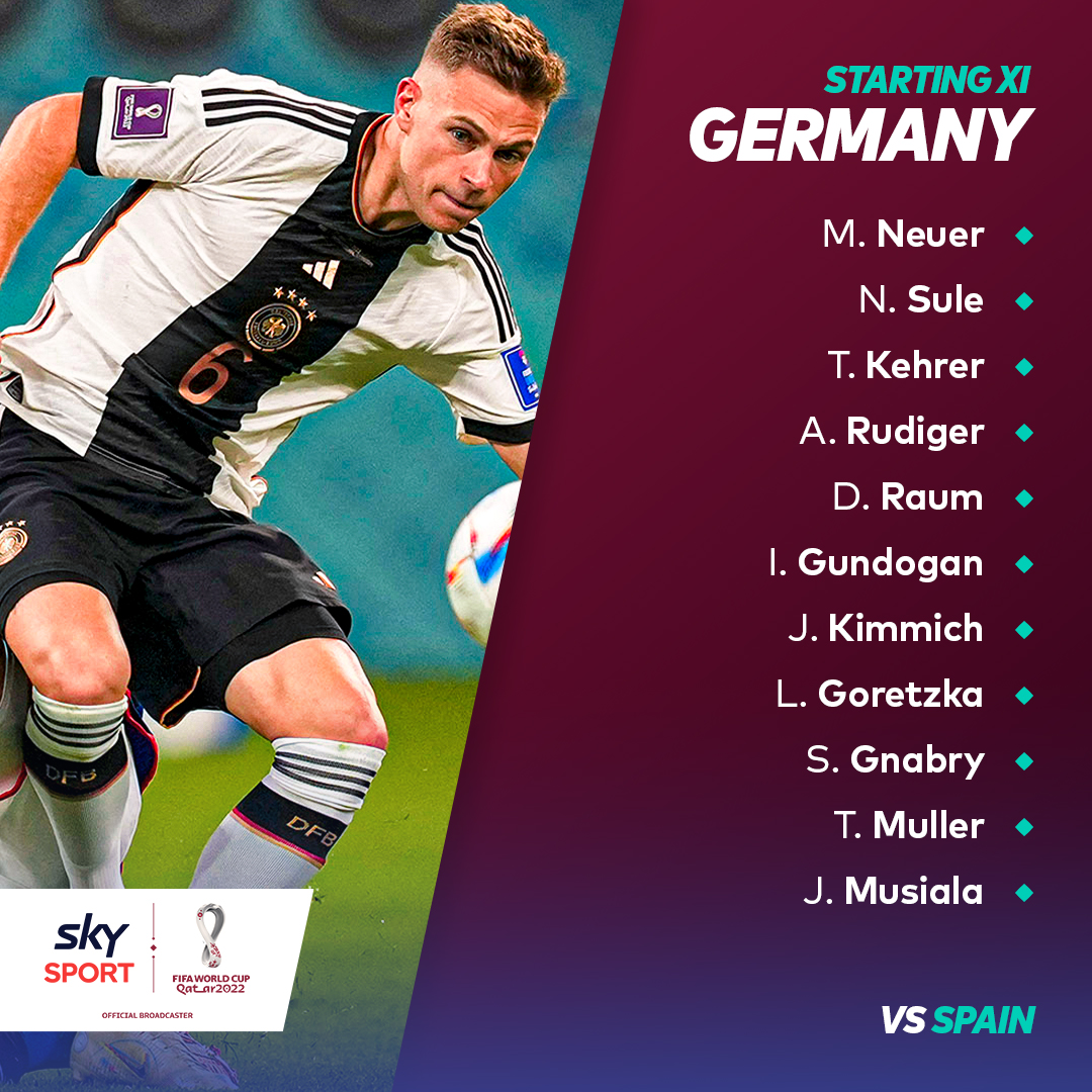 skysportnz's tweet photo. 🇪🇸 🤜💥🤛 🇩🇪 The stage is set for the blockbuster showdown between Spain &amp; Germany! Who are you backing?

⚽🏆 #FIFAWorldCup action from 8am LIVE on #SkySportNZ! https://t.co/leSXsFSYC3