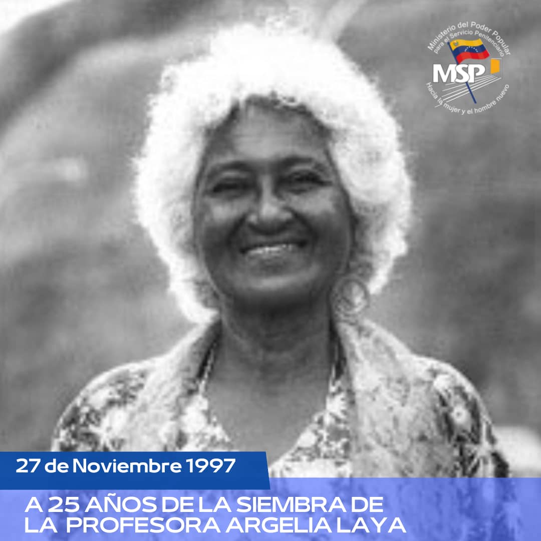 mirelct's tweet photo. A 25 años de la Siembra de nuestra luchadora Argelia Laya, rememoramos su ejemplo de endereza y entrega por la igualdad y los derechos de las mujeres Revolucionarias de nuestra patria. Honor a la “Comandanta Jacinta” 

#102AñosAMBEnAlasVenceremos @NicolasMaduro @delcyrodriguezv https://t.co/w6FwmuYMYc