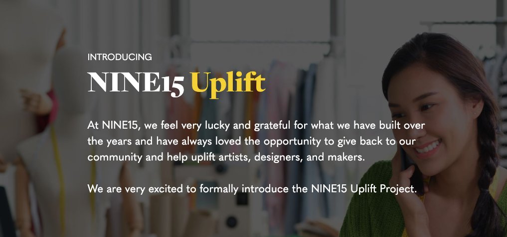 nine15studio's tweet photo. We feel very grateful for what we have built over the years and have always loved the opportunity to give back to our community. Our Uplift program is one of our favorite ways to do this! #ecommerce 

Learn more about this amazing program here: https://t.co/QkhNZHu90e https://t.co/aUYvphC8Rf