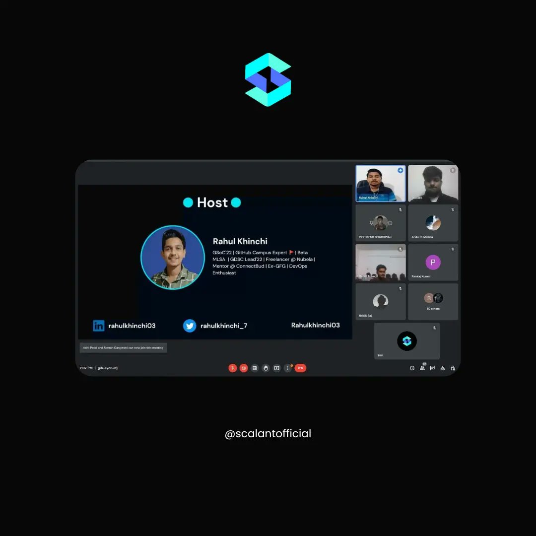 Scalantofficial's tweet photo. Today we had a very interactive and instructive talk about Open source and GSOC'23 with our guest speaker, Rahul Khinchi. 🚀

@rahulkhinchi_7 
#scalant #OpenSource #github #Developer #gsoc #Event #technology #talk 
@heyhritik_ @Mundr1Priyanshu @Nikhil_Mahana https://t.co/WmixcG1Zsl