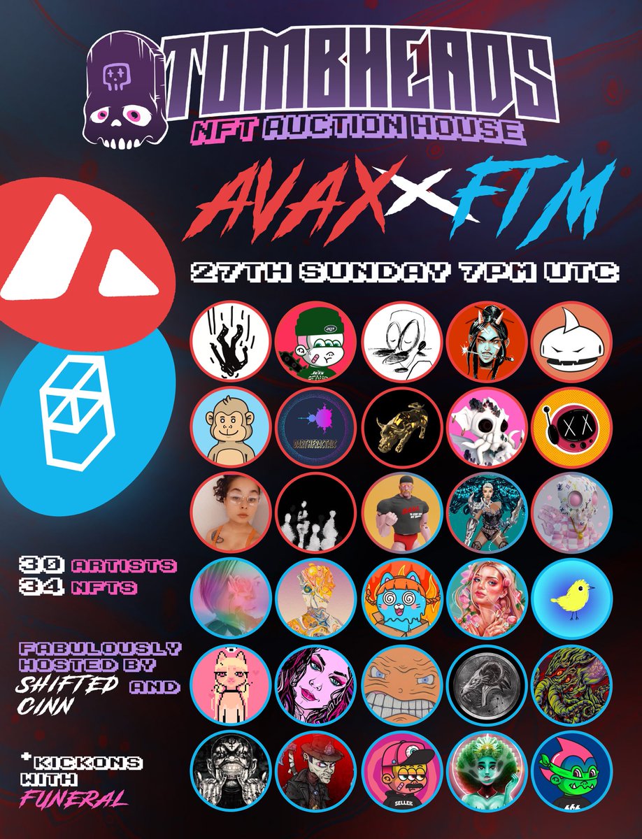 My pieces for the  #AVAX Auction!
It going down in less then 20 minutes!! Get your a$$ez in the discord!! See ya there ❤️‍🔥

Discord! discord.com/invite/DzXq7d6…

<a href="/tombheads/">Zorro 🏴‍☠️</a> #NFT #NFTCommmunity