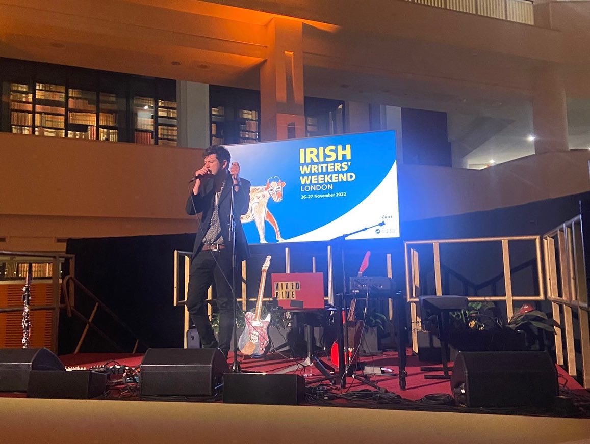 videobluemusic's tweet photo. An honour to perform a set last night in @britishlibrary for the Irish Writer’s Weekend. The Video Blue band was complete with Katie Linn & @demirdogmez ✨
Thanks to @culture_ireland @eventsBL @beansonboogaloo
#irishwriters #britishlibrary #cultureireland #videoblue #livemusic https://t.co/59bhY8K0Go