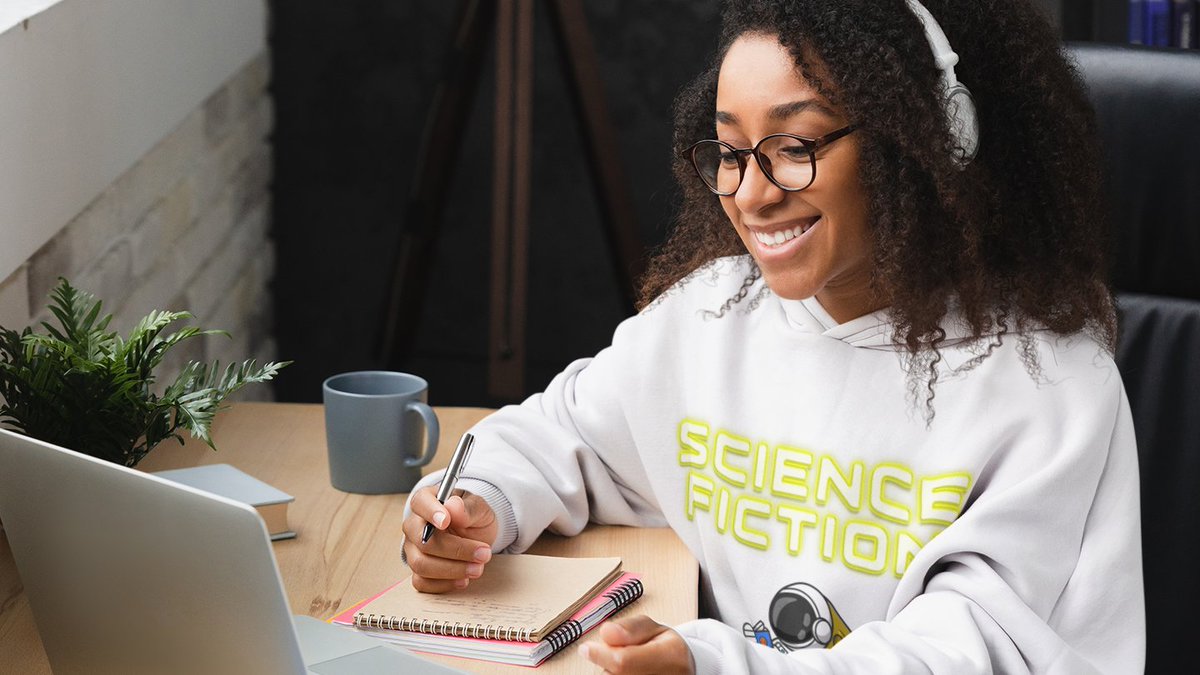 GiftLitera's tweet photo. Portray of an #astranout reading the #sciencefiction   novel which he brings from earth dreaming being in earth and wearing this #hoodie  https://t.co/Ptvazc4xR9   @Etsy https://t.co/tZTtITC9ry