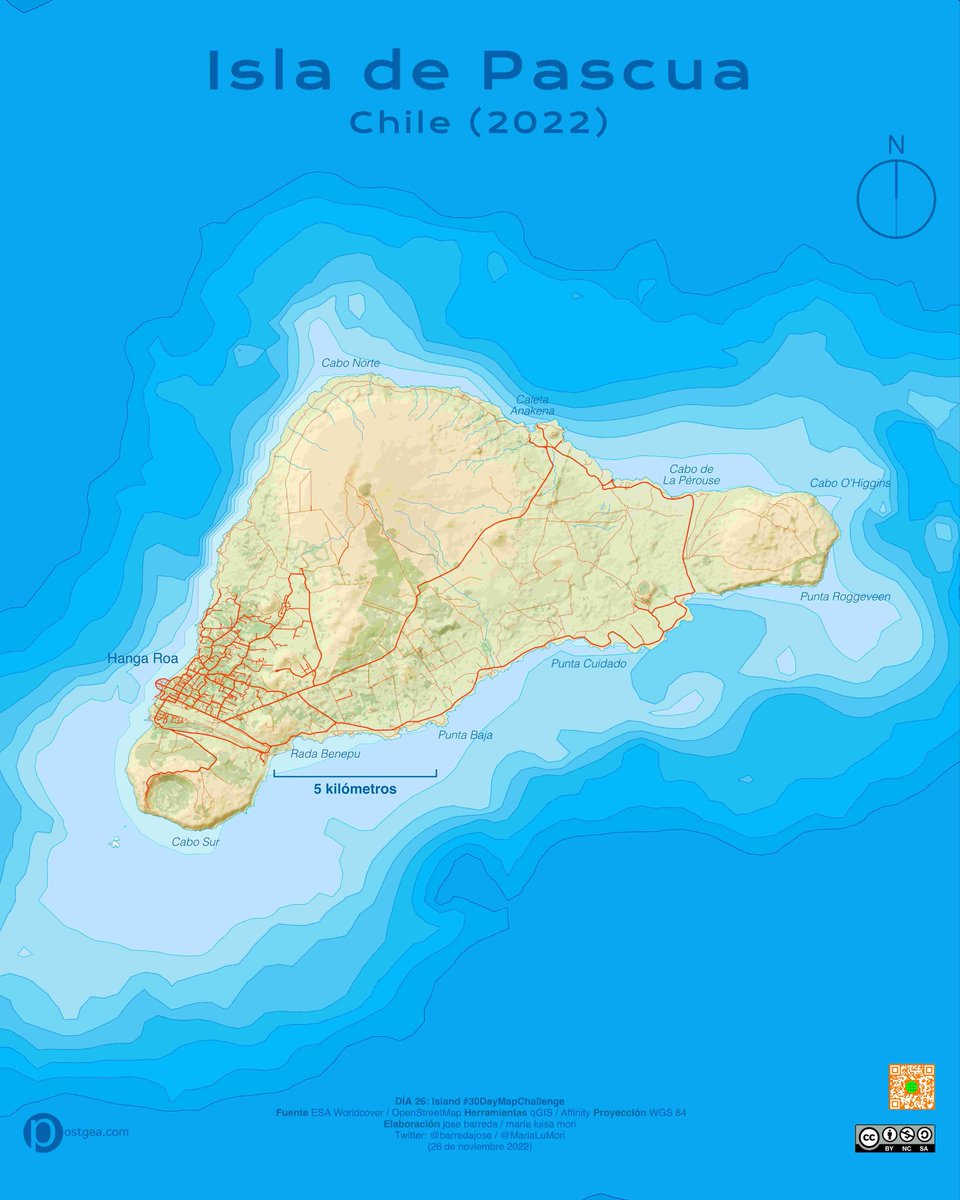 barredajose's tweet photo. 2022 (día 26): Island
Una vista clásica (orográfica) de la gran isla de los Rapa-Nui en medio del Océano Pacífico. Chile (2022).
Más información
https://t.co/vwDH9nlVPe
#30DayMapChallenge #Map #Chile #IslaDePascua #Rapanui #ESAworldcover #qGIS #Affinity https://t.co/nKLKwkwhNz