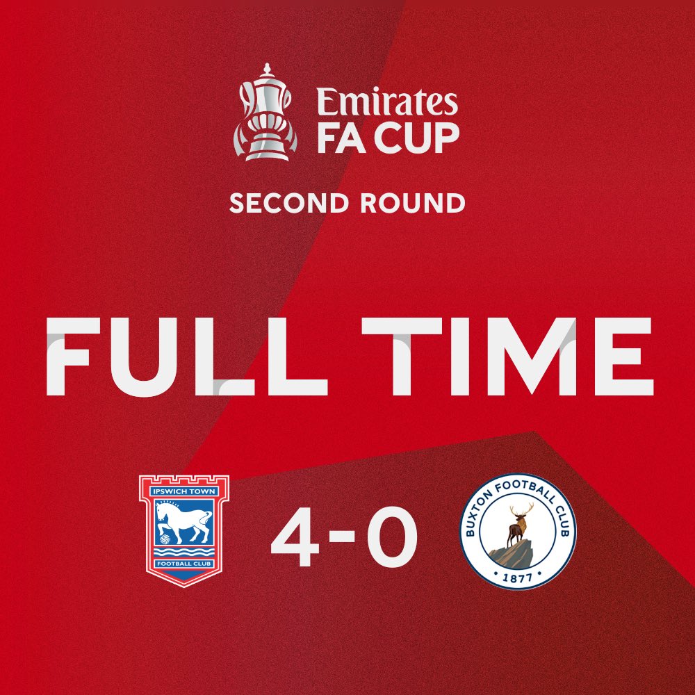 Buxton_FC's tweet photo. FT | IPS 4 - 0 BUX 

The Bucks bow out of the FA Cup as the hosts quality shows through, despite a valiant effort from the Bucks.

#UpTheFACupBucks | #TeamBuxton https://t.co/VYEeWOek2k