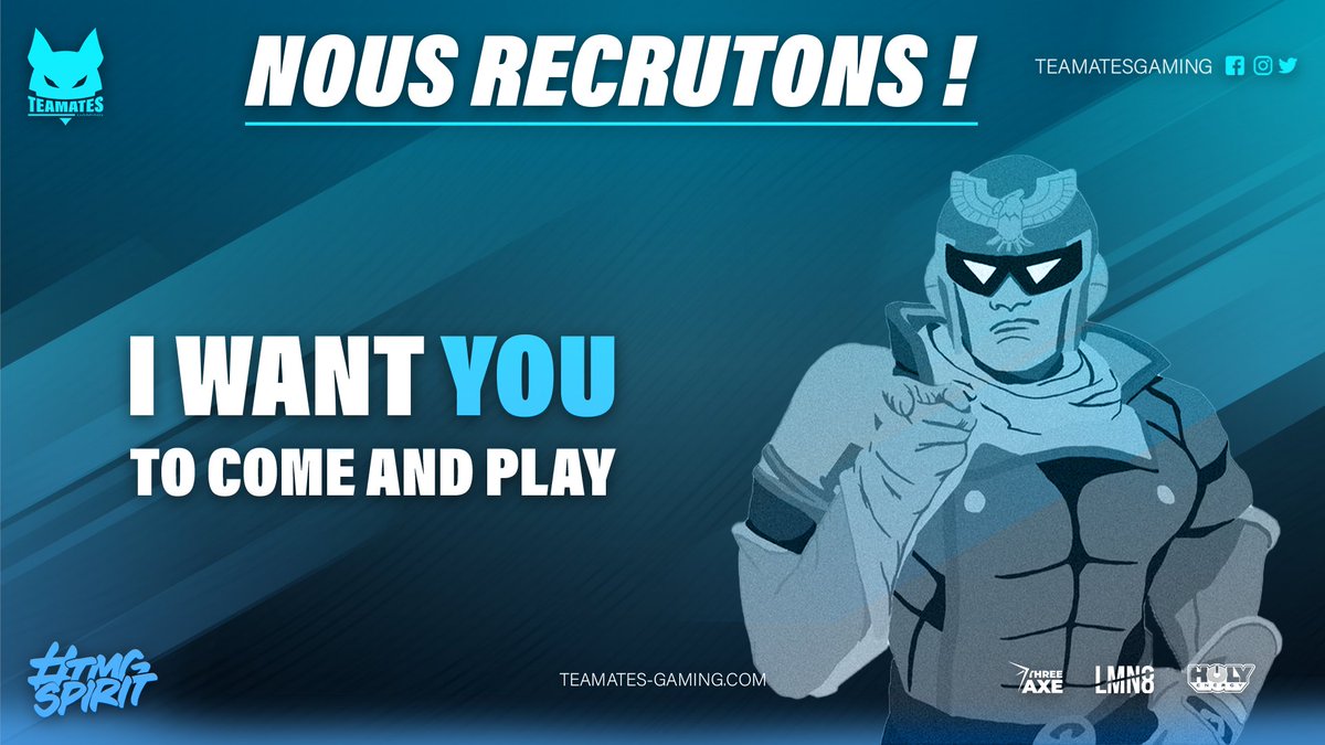 TeamatesG's tweet photo. 🟦Recrutement🟦

Toi, joueur #LoL, #FIFA ou #TFT... la TMG te cherche pour compléter ses équipes !

▶️ Top LoL Diamant 2-3
▶️ Mid LoL Diamant 2-3
▶️ FIFA FUT Champ rang 3
▶️TFT Haut Diamant Master

📩Viens en DM !

#TMGSpirit #esport @Cherche_1Groupe @Jobs_Gaming @Search_Legacy https://t.co/Jn7bRi8X06