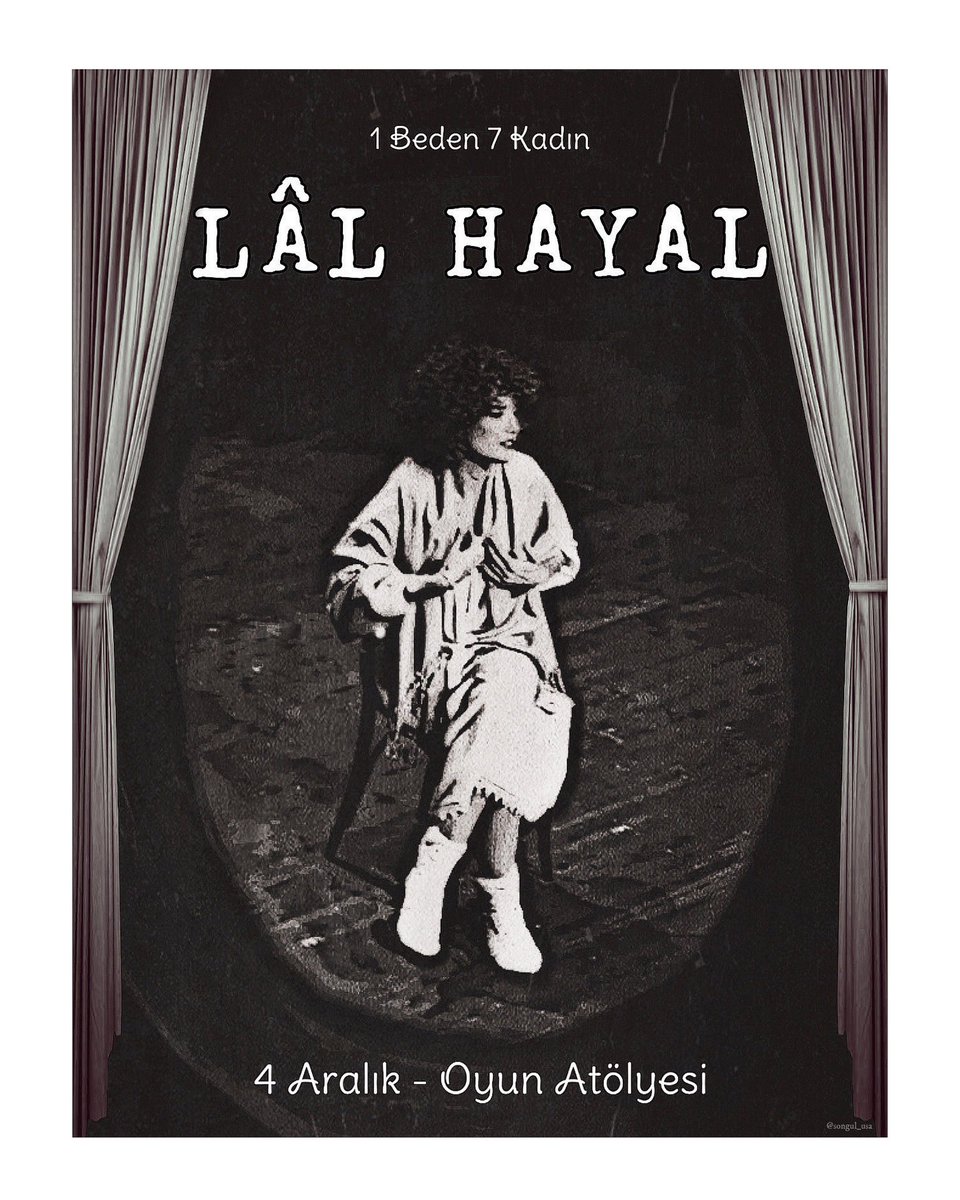 🎭 LÂL HAYAL 🎭 
🗓 4 Aralık 2022
📍 Oyun Atölyesi 
🎟 oyunatolyesi.com/lal-hayal 
#LâlHayal #SongülÖden