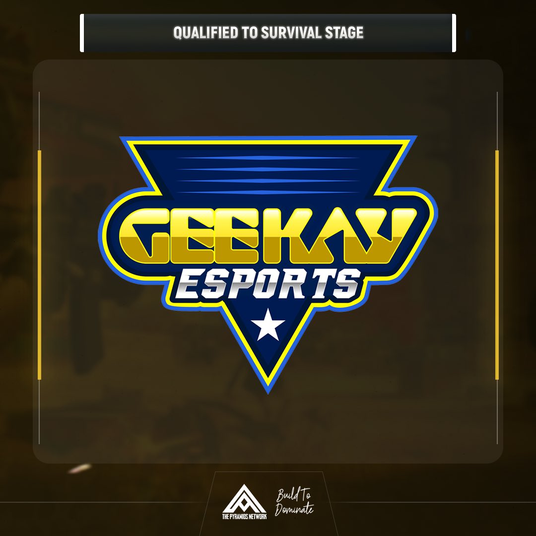 PyramidsNetwork's tweet image. QUALIFIED TO SURVIVAL STAGE 

مبروك لفريق GEEKAY ESPORTS التأهل لمرحلة الصمود و منها من الممكن التأهل الى النهائيات 💪

و حظ اوفر لفريق FALCONS بالبطولات القادمة و شكراً على ادائكم 🙏

#pyramids_network #qualifications 
#Esports