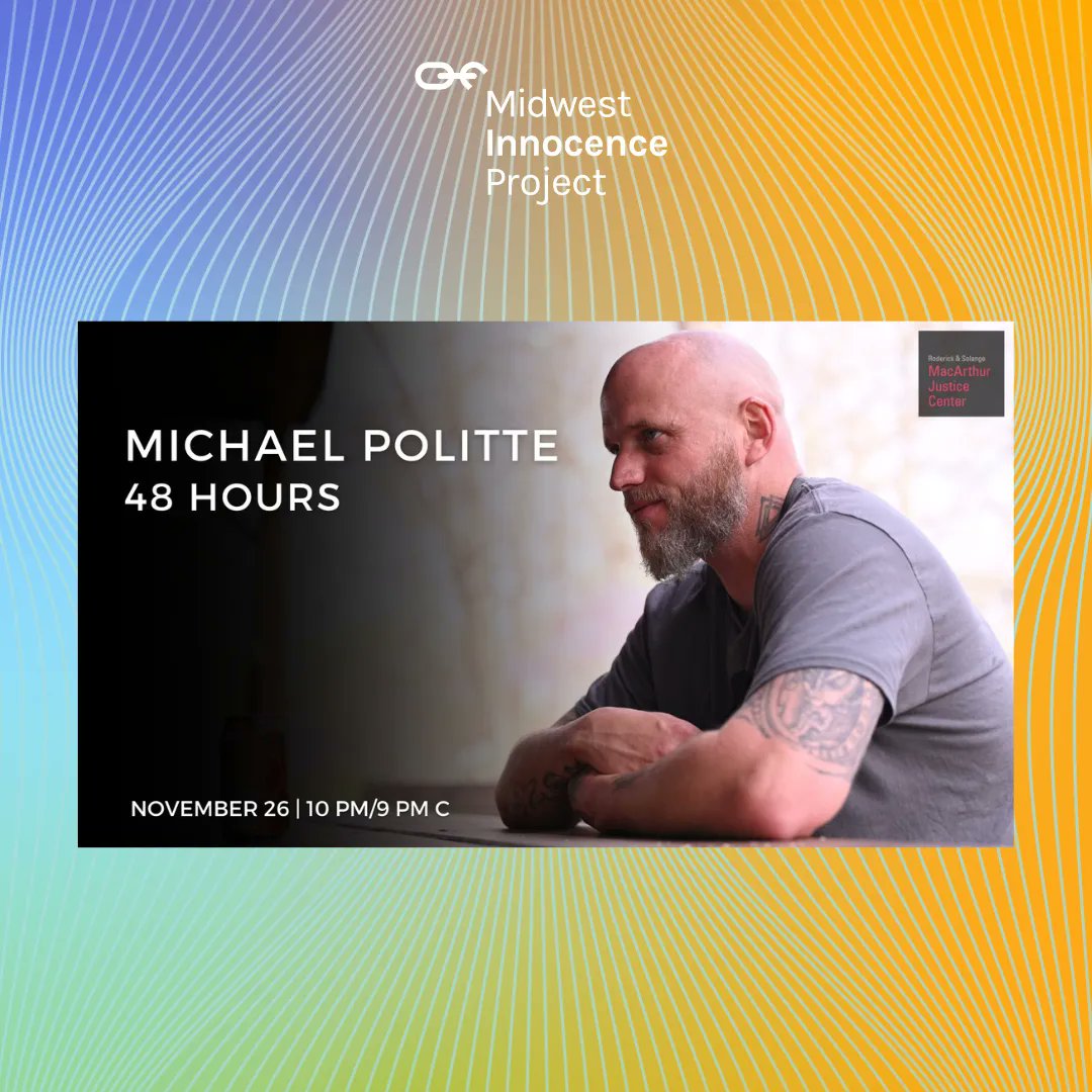The_MIP's tweet photo. Over 20 years after Michael Politte was wrongfully convicted of his mother’s murder, he shared his story with @48Hours. You can watch it here: https://t.co/CLXyieyJSH 

Please help Michael continue rebuilding his life and continue fighting for justice: https://t.co/hrbu9z3Ze1 https://t.co/9n1x0ZM0Iq