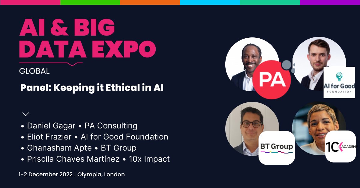 ai_expo's tweet photo. Join us on day 1 of the AI and Big Data Expo for a fascinating panel discussion ‘Keeping it Ethical in AI’, looking at ethical issues in the AI industry. Secure your FREE ticket here: https://t.co/QPJOlmNsaU
#aiexpo #ai #bigdata #ethics #technologiesevent https://t.co/X5JWs4H7zo