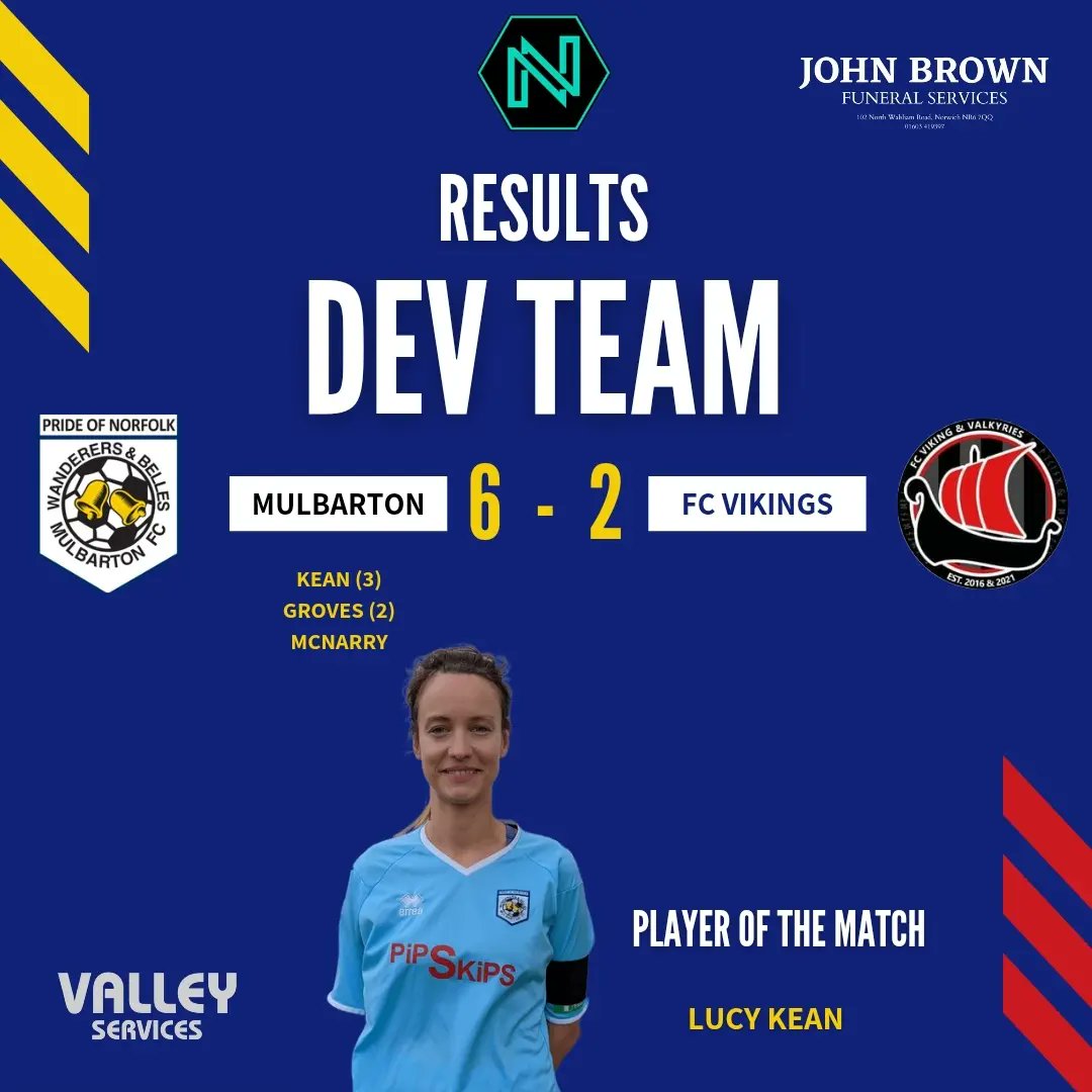 MulbartonLadies's tweet photo. 🔵 DEVELOPMENT TEAM ⚫

The devs come out as 6-2 winners in a brilliant contest against @FCVikingUK. A fantastic team performance capped off by another hatrick from Player of the Match Lucy Kean, and Goal of the Day from Rosie McNarry #KeanosOnFire🔥 #DevKev @AldiUK 💙🖤 (3/4) https://t.co/D6B7beDSzn