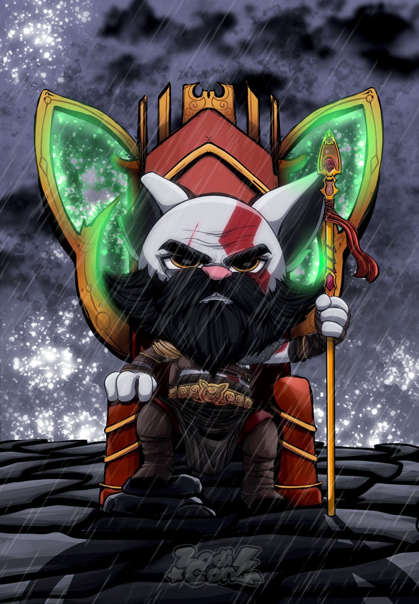 raizent007's tweet photo. “What if… 
After Nordic, its time for Nekoratos to conquer Zodi****!!”
@zodicon 
It’s fun to make this fan art hahaha..
Inspired &amp; Reference by @ckgoksoy Fan Art of Kratos

#GodofWarRagnarok #kratos #nft https://t.co/3mFRR3XJBh