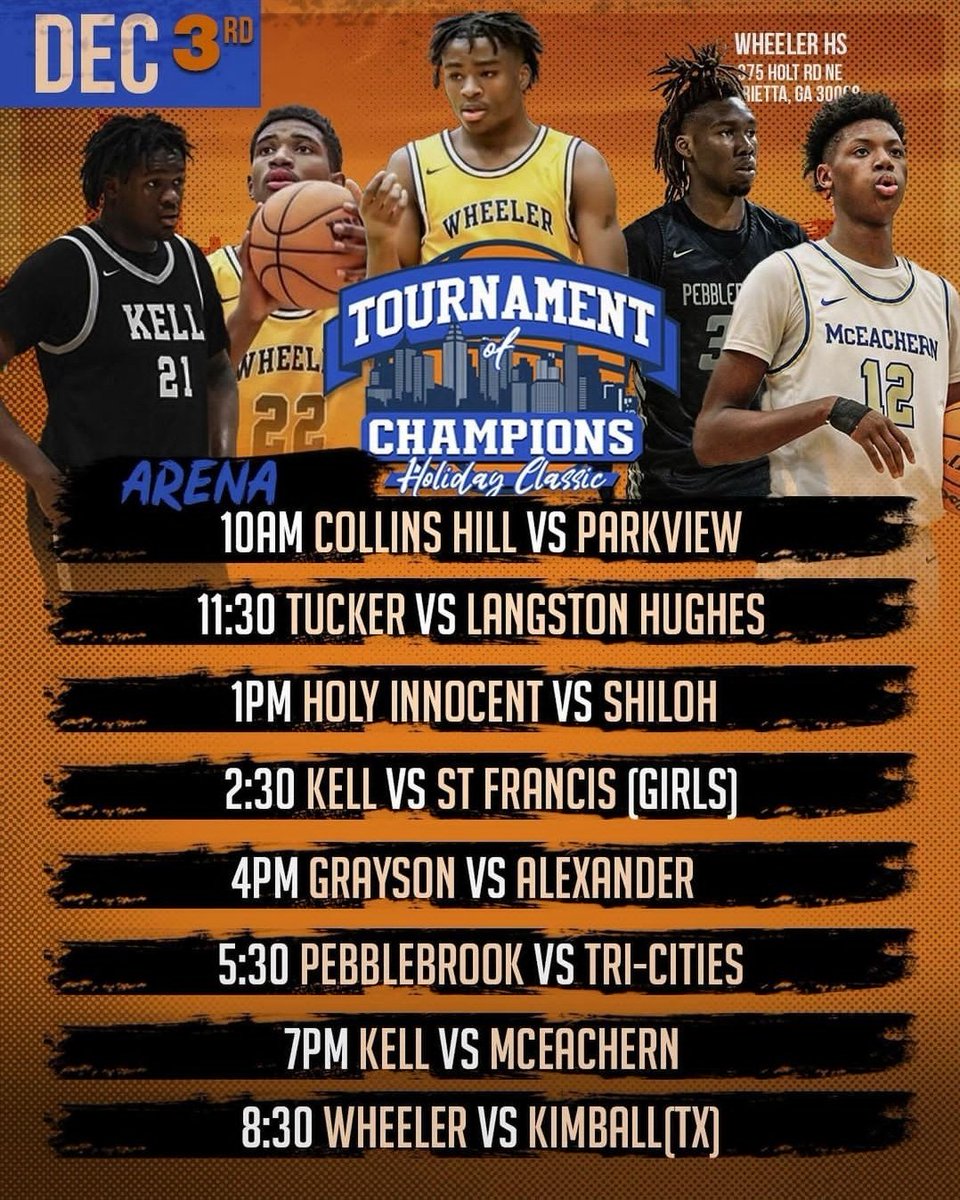 ClassicToc's tweet photo. Next up a loaded #tocclassic field Dec. 3rd @Wheeler HS.... #Tag your favorite team‼️ https://t.co/kzSYPsGt6g