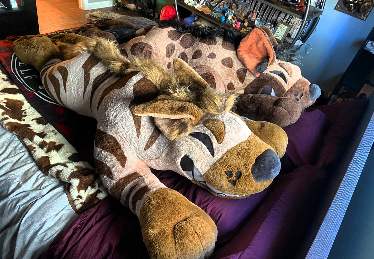 CreepCatToyCo's tweet photo. 6ft hyenas will go up for pre-order soon! 

📆 Saturday, Dec 3rd at 3pm PST!

Because of their size, we will have several stuffing options:

Fully stuffed - 3️⃣7️⃣5️⃣
Partially stuffed -3️⃣1️⃣0️⃣
Unstuffed- 2️⃣5️⃣0️⃣

We have a limited capacity for stuffed yeens so don’t miss it! https://t.co/1WfMN6LC9u