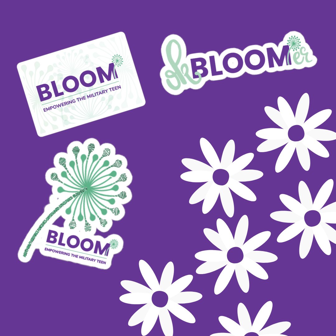 Military kids stick together, and so do our awesome new Bloom stickers! For only $5 each, they make perfect decorations for laptops, water bottles, notebooks, or whatever else needs to be Bloom-ified! Check them out at bloommilitaryteens.org/shop!