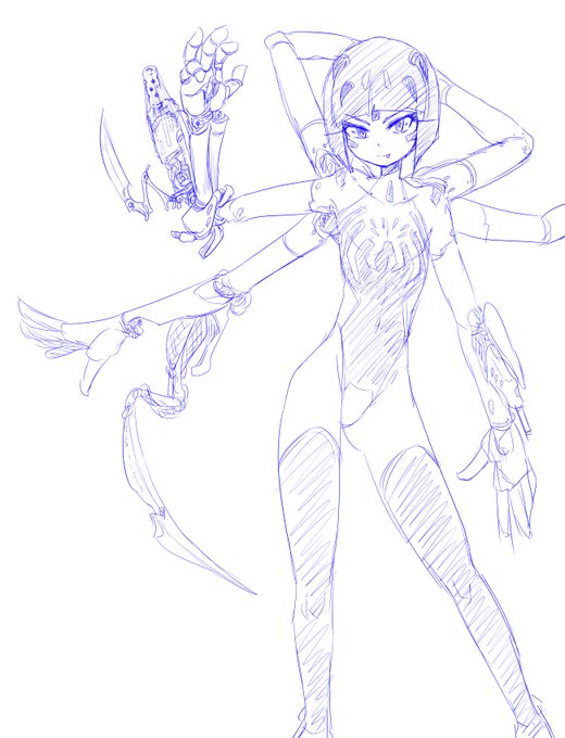 サイボーグクモショタ。サイバーパンクなやつ。 