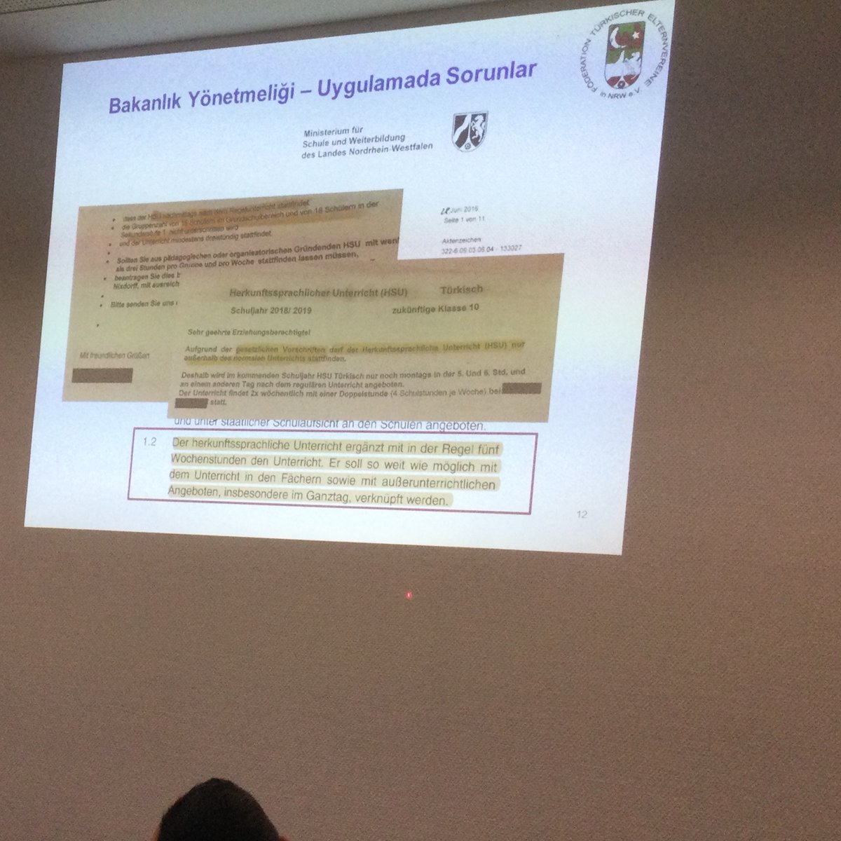 FÖTEV-NRW Genel Kurulunda NRW deki Türkçe derslerinin durumu ile ilgili Dr.Ali Sak genel bilgiler verdi ilgili kurumdan alınan bilgilere istinaden.