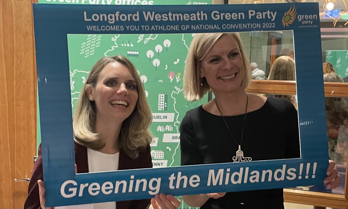 pippa_hackett's tweet photo. Wonderful to catch up with @greenparty_ie members & colleagues from across the country, and to welcome new @GreenPartyNI Leader @oharamal to Athlone. Well done to Party Chair @paulinegalway, @louheavin and the whole @greenparty_ie team behind the Convention. #GPAC22 ππΌππΌππΌ https://t.co/yzypPbxNjT