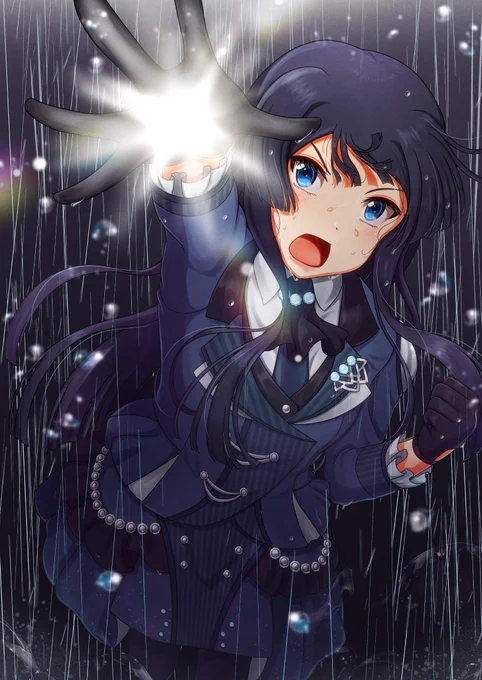 Cross the futureを聞いて、脳裏に強く閃いた最上静香の姿を描いたものです。#ミリシタアートコンテスト 