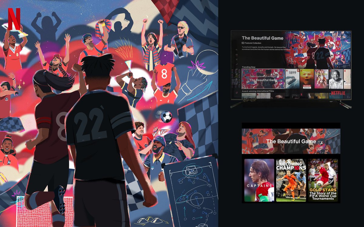 rajkdhunna's tweet photo. The Beautiful Game for @netflix available to see world wide 🌍🤎

I made the artwork for a space that contains the Netflix #football films and shows.

If you search ‘beautiful game’ or find it in the categories sections you will see it. Unless it shows up on your home page 🌞 https://t.co/OxgPKCDYF7