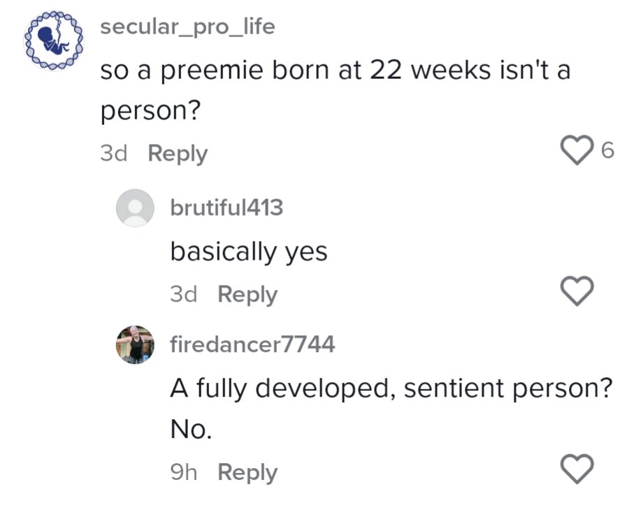 secularprolife's tweet image. If we need sentience to be people

And if sentience isn't possible before thalamocortical connections form at 29 weeks or later (this is the current conventional wisdom on fetal pain)

Then we have a preemie problem.
