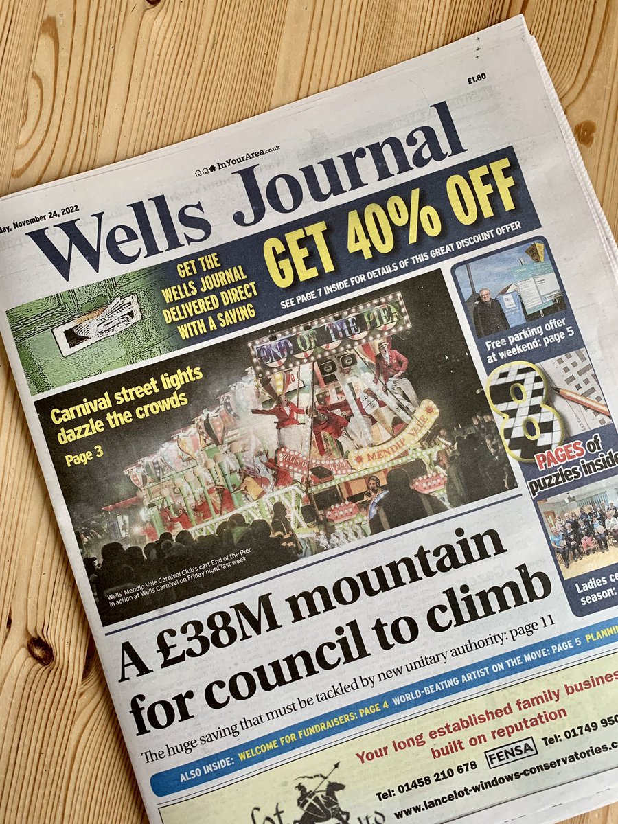 TheRealAshGuise's tweet photo. Front page of the Wells Journal 🏖

Don’t think we spent £38 million on it though !!

@wellsjournal @Mendipvalecc https://t.co/PgJlbTbM9m