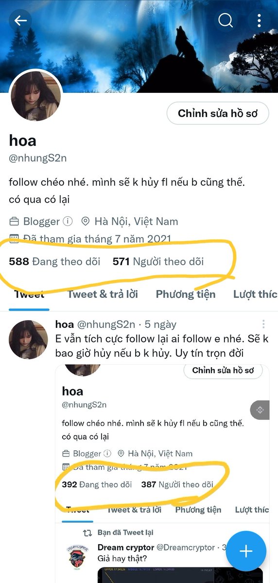 nhungS2n's tweet photo. @TrongDo_C79 Follow chéo nhé mn. Sẽ k hủy fl nếu b cũng vậy. Có qua có lại. Uy tín trọn đời https://t.co/q9hGfgCoVI