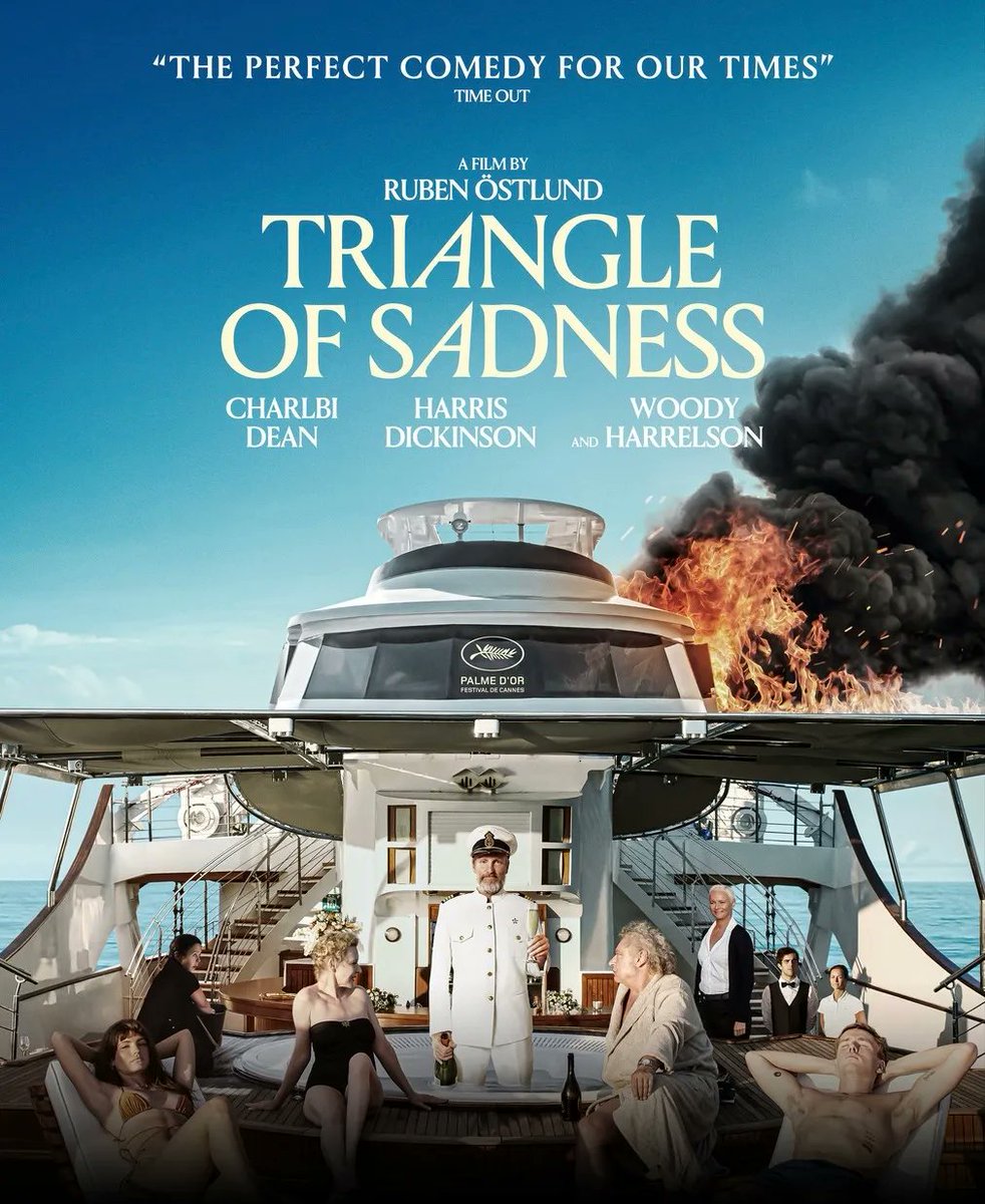 MovSto's tweet photo. Triangle of Sadness (2022)

بعد أن يتلقى زوجان يعملان في مجال الأزياء دعوة على متن يخت فاخر برفقة أثرياء، يغرق اليخت وينتهي بهم الأمر جميعًا في جزيرة 
معزولة يُكافحون فيها للبقاء على قيد الحياة!

فيلم كوميدي دراما حاصل على تقييم 7.8/10 https://t.co/O5GKkzylAl