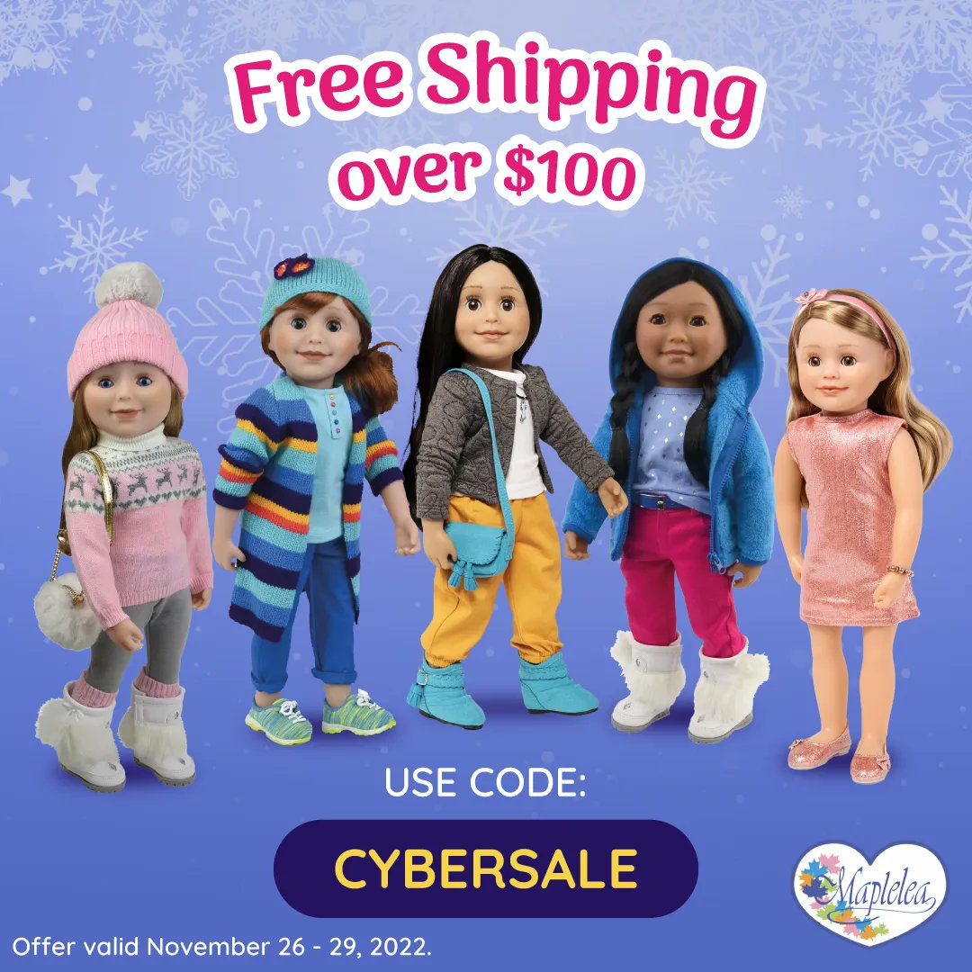 Canadian dolls for Canadian kids. 🇨🇦 Maplelea's 18" dolls, outfits, and accessories foster a love and interest in Canadian culture. 

Get FREE shipping on all orders over $100 with code CYBERSALE. → maplelea.com