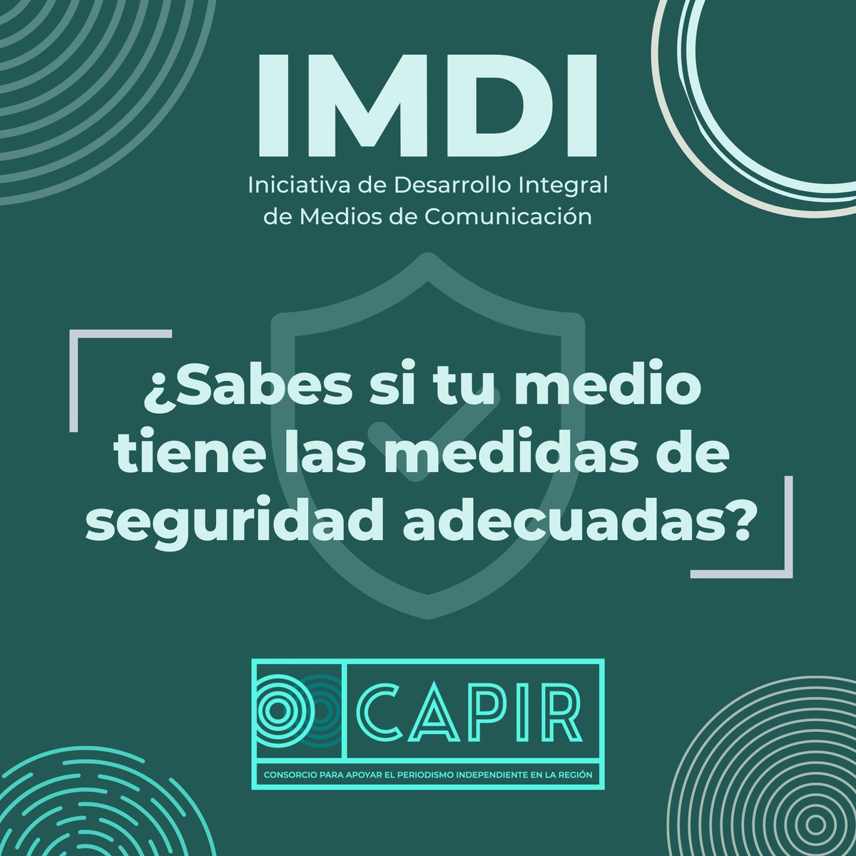 IWPR_AL's tweet photo. Medios de Perú, Guatemala y El Salvador:
Una parte fundamental de #IMDI es desarrollar su seguridad integral. Durante el programa, aprenderás a hacer un análisis de riesgo y tener un plan de seguridad, entre otras actividades.
Conoce cómo aplicar en https://t.co/evTM6OtZEz https://t.co/YkBv9krZ5j
