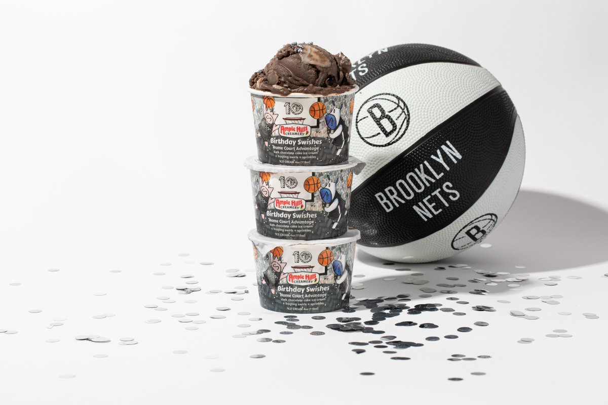 Brooklyn Nets (@brooklynnets) on Twitter photo ๐ Birthday Swishes: Home Court Advantage is a dark chocolate cake batter ice cream with buttercream frosting swirls and anniversary sprinkles. Exclusively available <a href="/barclayscenter/">Barclays Center</a>. ๐ Birthday Swishes: Home Court Advantage is a dark chocolate cake batter ice cream with buttercream frosting swirls and anniversary sprinkles. Exclusively available <a href="/barclayscenter/">Barclays Center</a>.