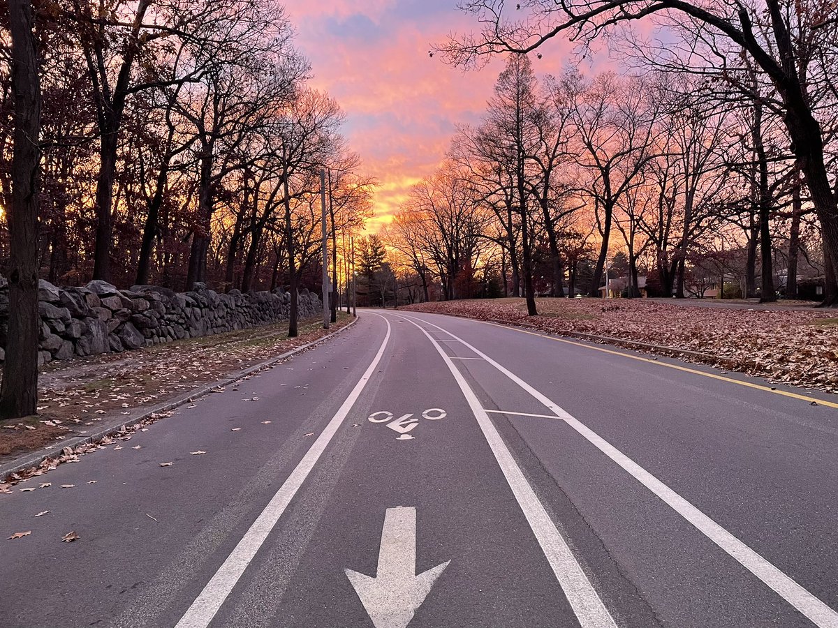 Beautiful sunrise on my early morning Sunday run on Blackstone Boulevard in Providence. No filter on this one.