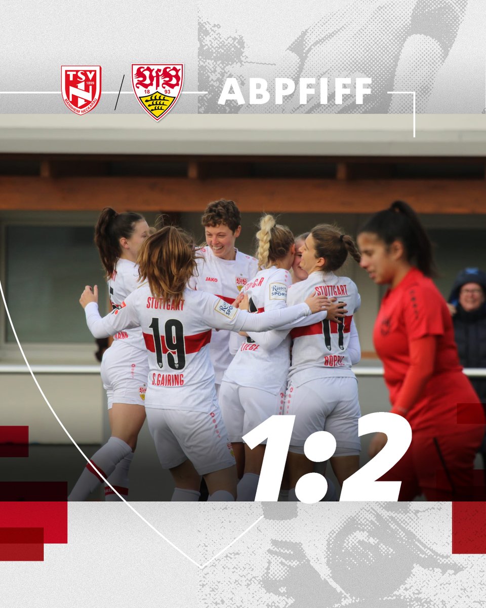 Last-Minute-Sieg in Mannheim! Durch ein Eigentor des TSV Neckarau in der 94. Minute nehmen unsere #VfBFrauen drei Punkte mit nach Stuttgart und sichern sich die Herbstmeisterschaft in der #Oberliga. Klasse, Mädels!🔥⚪️🔴

#VfBFrauen #VfB #Oberliga