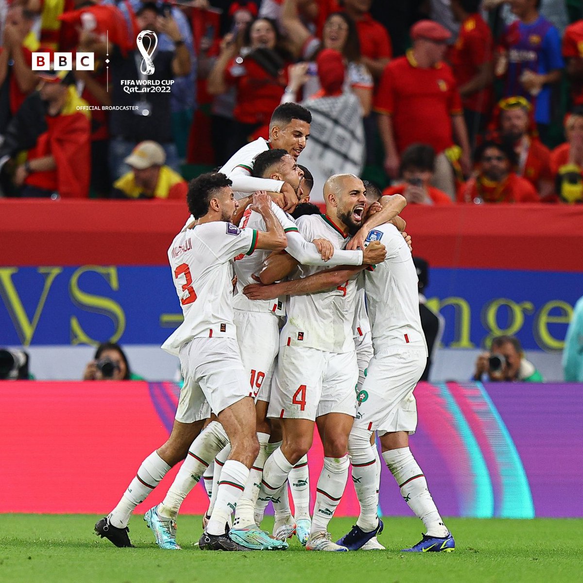 BBCMOTD's tweet photo. Amazing 👏 

That was only Morocco's third-ever win at a World Cup and it comes against the second-ranked team in the world.

#BBCWorldCup #BBCFootball https://t.co/bTkfNP7AiP