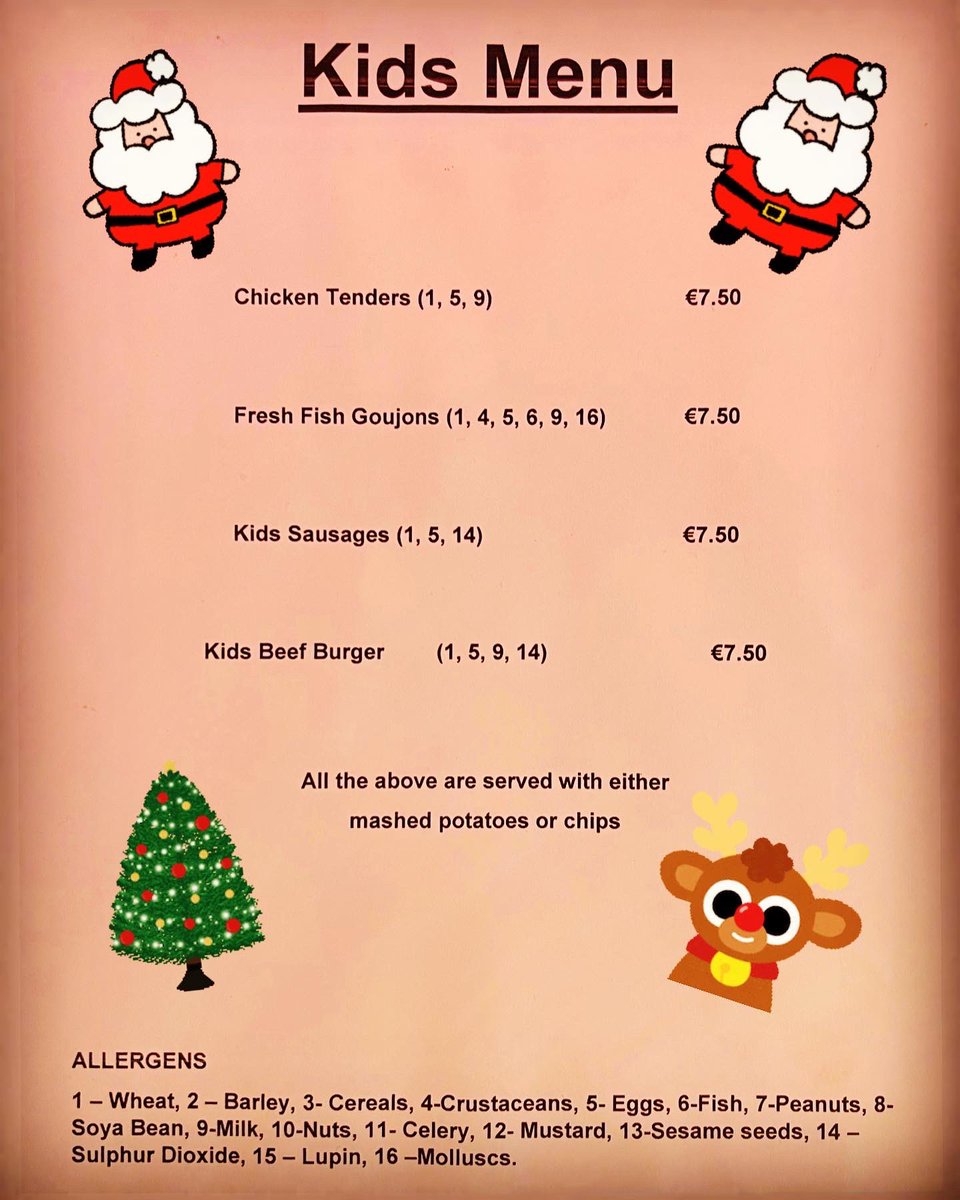 ScottsDublin's tweet photo. ✨ Kids Menu ✨
Hemmingway’s of Kilmacud caters for all with a perfect selection of kid favourites! You can’t go wrong at Hemmingway’s!
#Kilmacud #stillorgan #dublin #restaurant #Reservation #ALaCarte #Menu #2Course #3Course #EarlyBird #EarlyBirdMenu #KidsMenu https://t.co/4cuz86hFj2