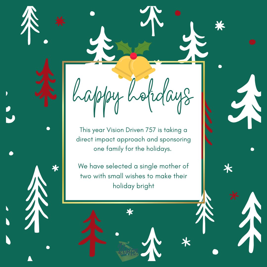 visiondriven757's tweet photo. The Holidays are for GIVING ♥️ 

Vision Driven 757 is passionate about giving our followers ways to make sure the holidays are #merryandbright for all! This year we’re sponsoring a family whose story hits home for our board and members. 

To donate cash app is $visiondriven757 https://t.co/DbXBqr7TBm