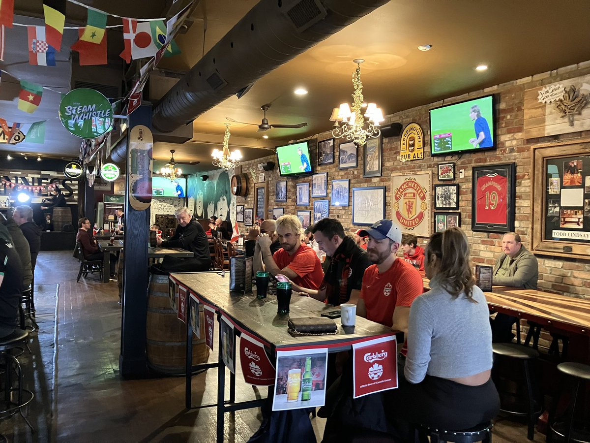 WhaleyStatic's tweet photo. Early turnout in Windsor for @thevoyageurs watch party #CanMNT #WeCan #AllezLesRouges #VoyageursFamily https://t.co/5LBMXTRWYk