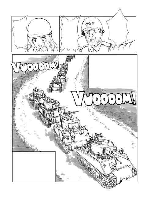 サンダースが大活躍するマンガを描いています… 