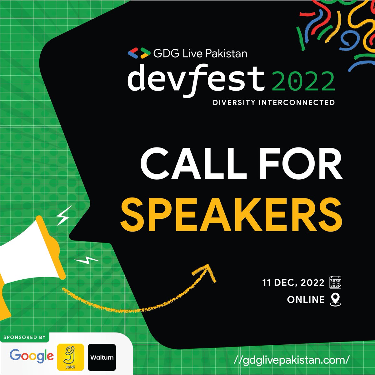GDGLivePakistan's tweet photo. π’ Call for Speakers & Mentors!! β¨
If you want to build a self-brand and to give back to the community, fill out the form at https://t.co/S4gpnxrNyO!
Don't forget to tag someone who would be interested!
#DevFest #GoogleDevelopers #GDGLivePakistan #GDG #WTM #DevFestPakistan https://t.co/kPJkdIvdcd