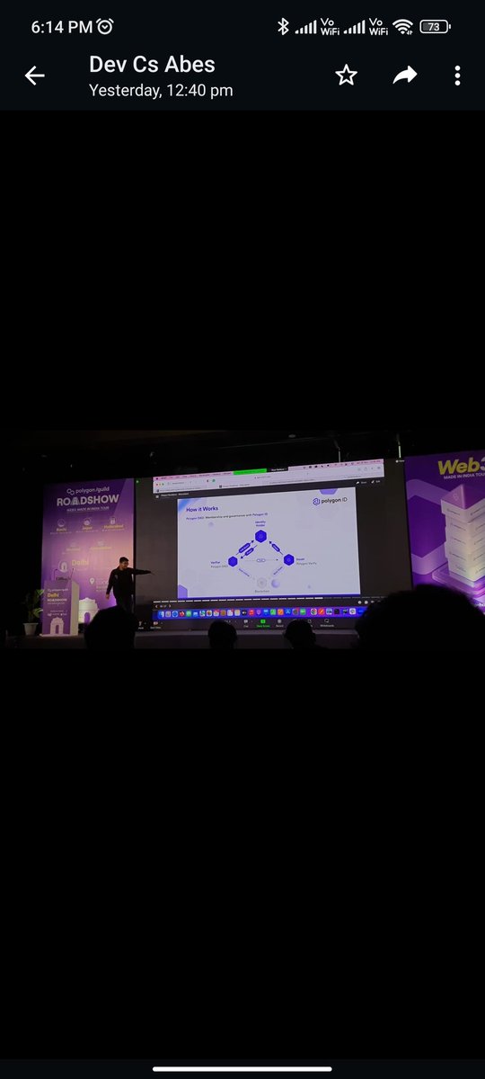 anshstwt's tweet photo. At @GuildDelhi yesterday, I learned a lot, including sidechains, solidity scan, biconomy SDK, and more. Got to meet some amazing founders @sameepsi (quickswap) @AnshulRustaggi (Totality Corp)

Also, loved the explanation of Polygon Id by @bajpaiharsh244

#RoadToPolygonConnect https://t.co/14FZ6TIx9S