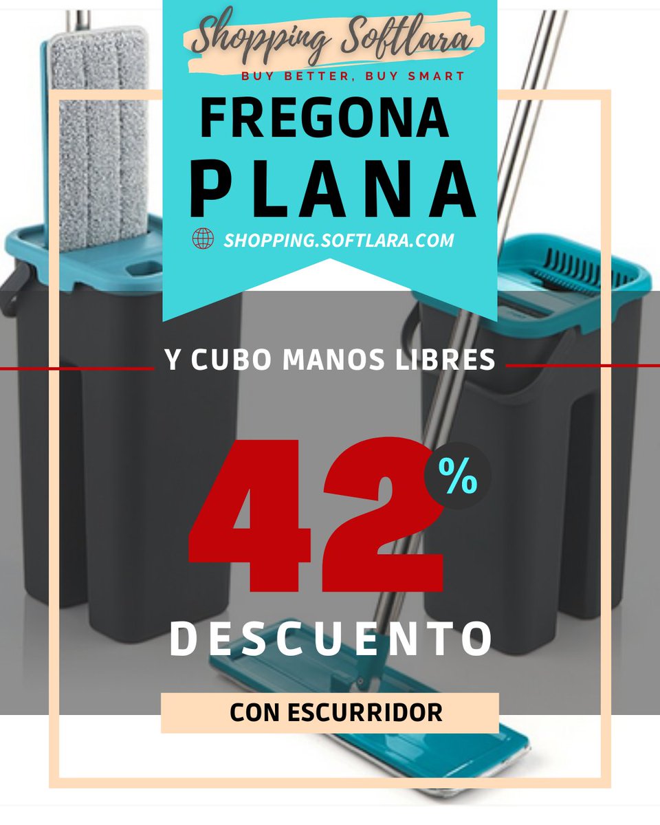 SSoftlara's tweet photo. Fregona plana y cubo Manos libres, con escurridor, para limpieza de suelo, mopa de microfibra, uso húmedo o seco, productos para limpieza del hogar!

@softlara1 

#hoy #promociones #lonuevo #lomasviral #entendencia #viralpost #lomasvisto #Sistemadegestióndenegocioautomatizado https://t.co/9U7ec973JX