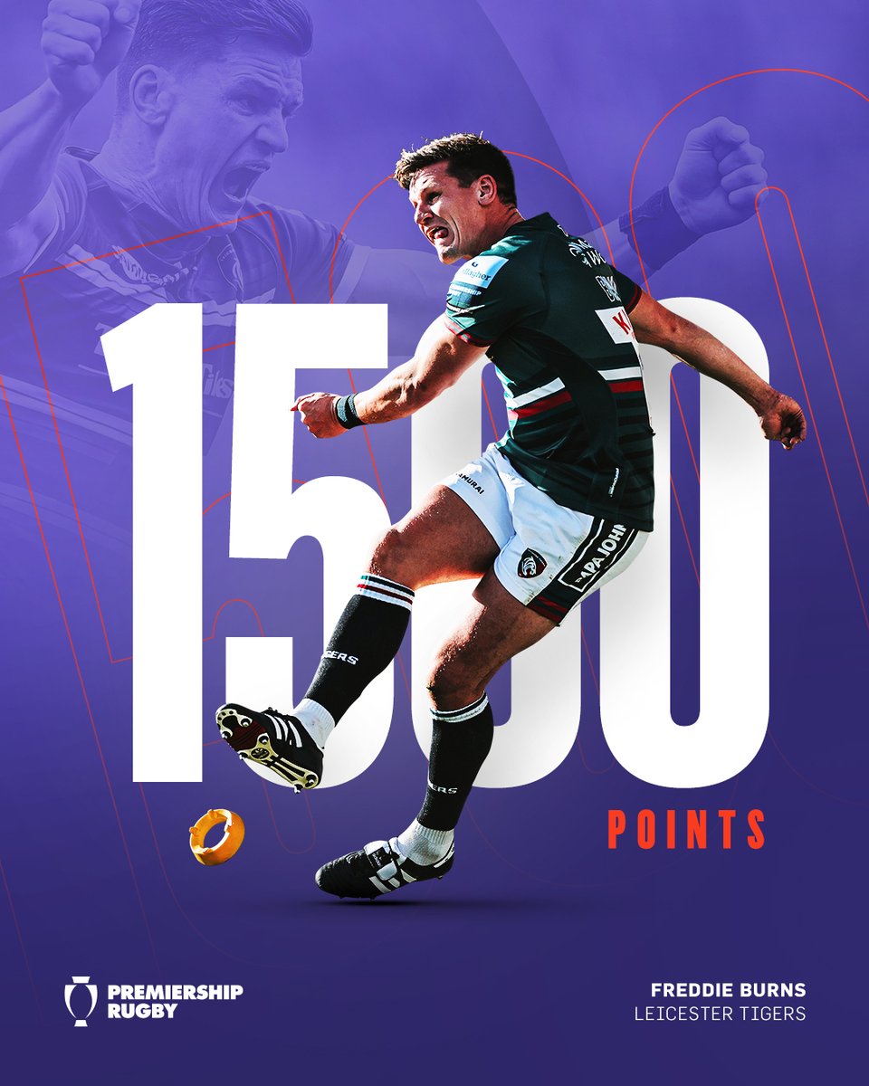 Milestone man 🏅 @FreddieBurns has just passed the 1,500 points mark in Premiership Rugby 🤝 A phenomenal achievement for the @LeicesterTigers playmaker 👊 #GallagherPrem | #LEIvLIR